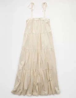 AE Sunchaser Knit Tie Shoulder Maxi Dress Cream -American Eagle Fashion 0395 8767 106 f