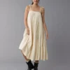 AE Sunchaser Knit Tie Shoulder Maxi Dress Cream