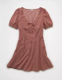 AE V-Neck Corduroy Mini Dress Just Rosey -American Eagle Fashion 0395 8842 190 f