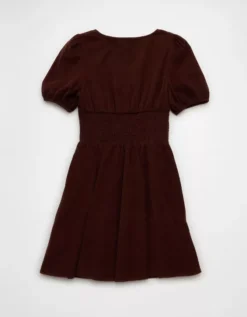 AE V-Neck Corduroy Mini Dress Torte -American Eagle Fashion 0395 8842 251 b