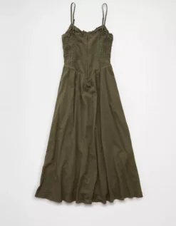 AE Bella Bow Midi Dress Olive -American Eagle Fashion 0395 8948 309 b