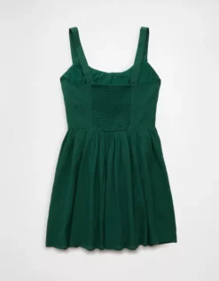 AE Tie Front Corset Mini Dress Green -American Eagle Fashion 0395 9014 300 b