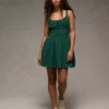 AE Tie Front Corset Mini Dress Green