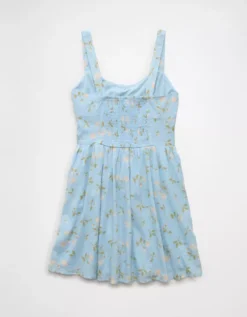 AE Tie Front Corset Mini Dress Blue -American Eagle Fashion 0395 9014 400 b