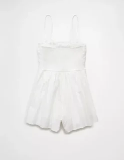 AE Strapless Ruched Bodice Romper Cream -American Eagle Fashion 0397 8972 106 b