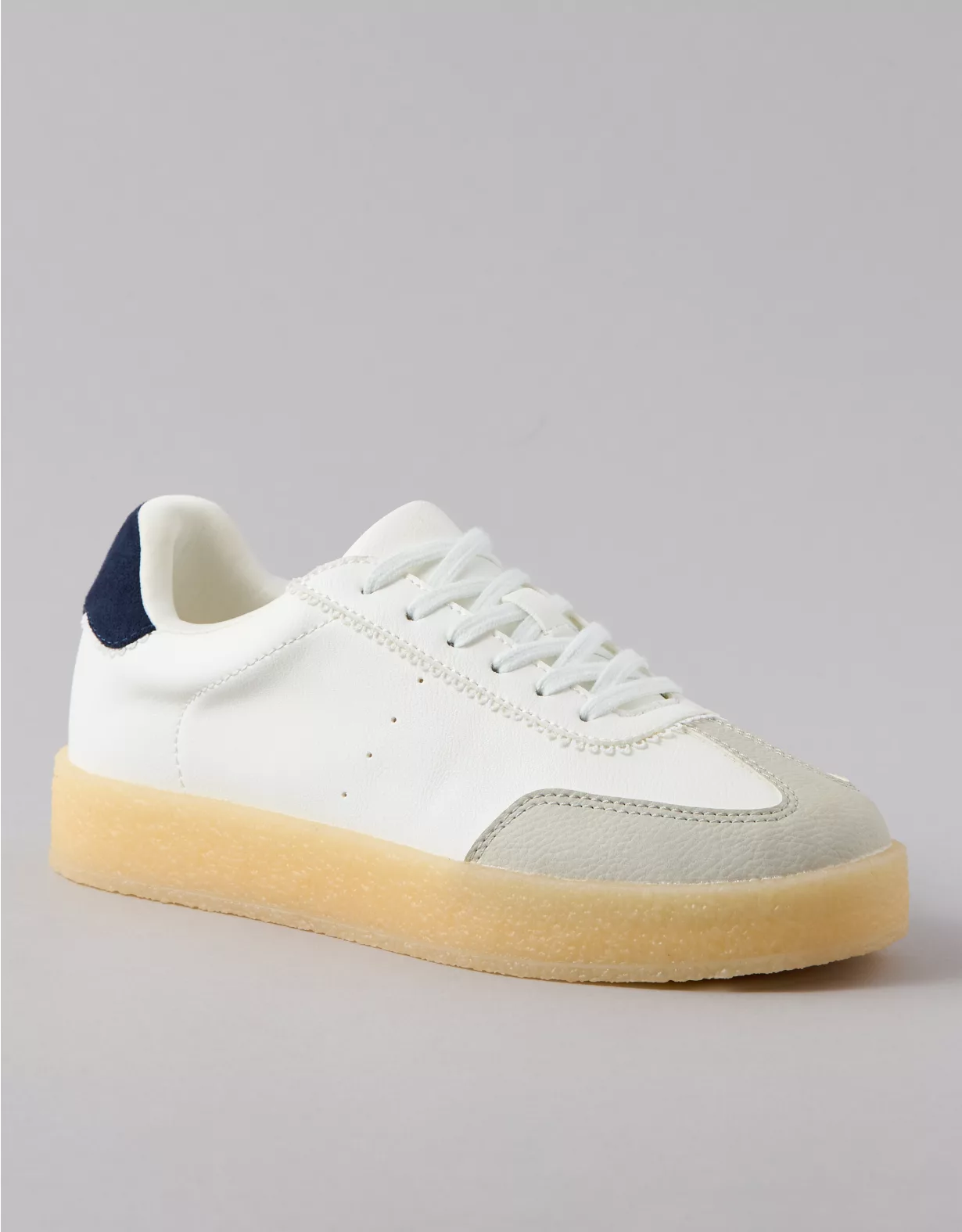 AE Faux Suede Retro Sneaker White 1 AE Faux Suede Retro Sneaker White