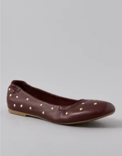 AE Studded Ballet Flat Wineberry