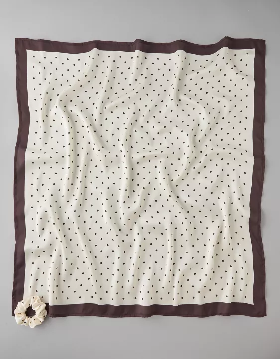 AE Scrunchie & Bandana Set Cream 2 AE Scrunchie & Bandana Set Cream - Image 2