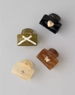 AE Rectangular Claw Clip 4-Pack Brown