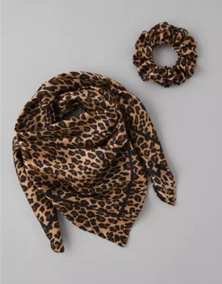 AE Scrunchie & Bandana Set Brown