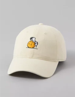 AE Snoopy Pumpkin Baseball Hat Cream