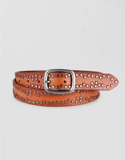 Old Trend Studded Leather Belt Camel