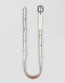 Old Trend Studded Leather Belt Cream -American Eagle Fashion 0423 1208 106 d1