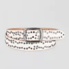Old Trend Studded Leather Belt Cream