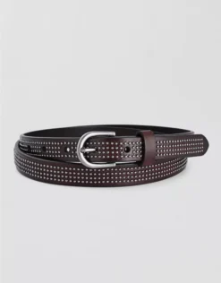 Old Trend Studded Leather Belt Brown