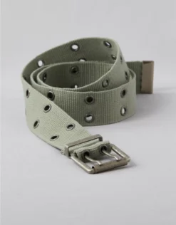 AE Y2K Grommet Webbing Belt Olive