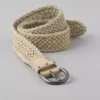 AE Braided Leather Belt Bone Khaki