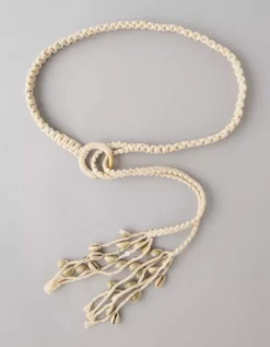 AE Crochet O-Ring Belt Natural -American Eagle Fashion 0423 8100 109 f