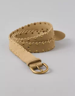 AE Scalloped Studded Belt Tan 7 AE Scalloped Studded Belt Tan -American Eagle Fashion 0423 8365 207 f
