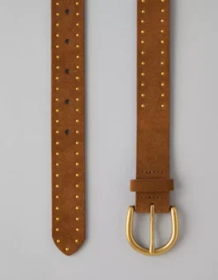 AE Suede Studded Belt Brown -American Eagle Fashion 0423 8799 200 b