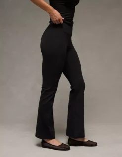 AE The Everything High-Waisted Flare Legging True Black -American Eagle Fashion 0424 5103 073 os