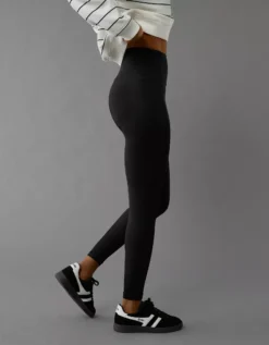 AE The Everything High-Waisted Pocket Legging True Black -American Eagle Fashion 0424 5334 073 os