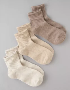 AE Boyfriend Socks 3-Pack Brown