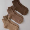 AE Ruffle Boyfriend Socks 3-Pack Brown