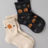 AE Spooky Cropped Crew Socks 2-Pack Cream