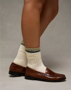 AE Striped Slouchy Socks Blue