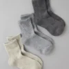 AE Solid Cropped Crew Socks 3-Pack Heather Gray
