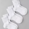 AE Solid Cropped Crew Socks 3-Pack White