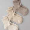 AE Solid Cropped Crew Socks 3-Pack Brown
