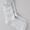AE Cozy Pointelle Crew Socks Light Heather Gray