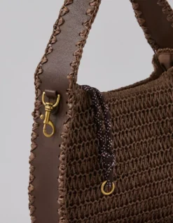 AE Mini Raffia Tote Bag Chocolate -American Eagle Fashion 0427 8095 285 d1