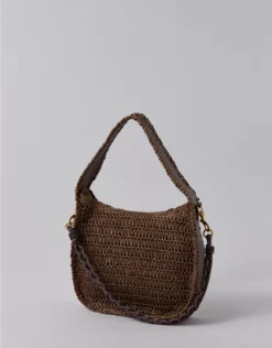 AE Mini Raffia Tote Bag Chocolate