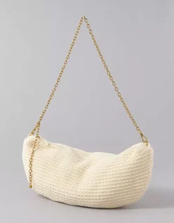 AEO Crochet Crescent Bag Natural -American Eagle Fashion 0427 8096 109 f