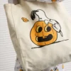 AE Snoopy Halloween Canvas Tote Bag Cappuccino