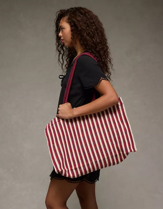 AE Oversized Striped Tote Bag Multi 2 AE Oversized Striped Tote Bag Multi - Image 2