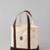 AE Cotton Canvas Teddy Tote Bag Cream
