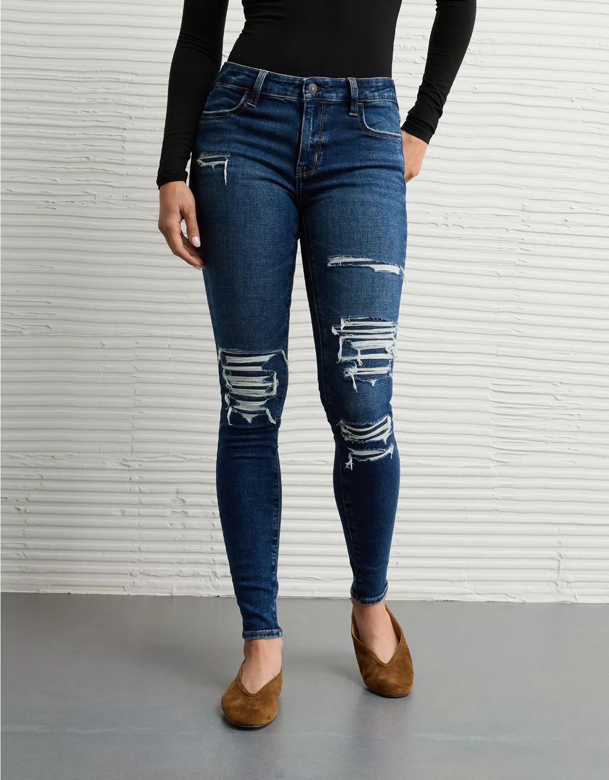 AE Next Level Patched Low-Rise Jegging Indie Dark Destroy 1 AE Next Level Patched Low-Rise Jegging Indie Dark Destroy