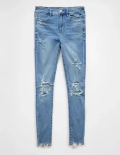 AE Next Level Ripped High-Waisted Jegging Medium Indigo -American Eagle Fashion 0433 5236 947 f