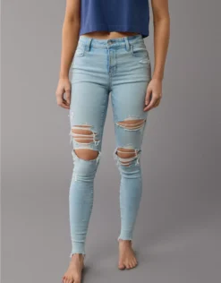 AE Next Level High-Waisted Ripped Jegging Super Destroy