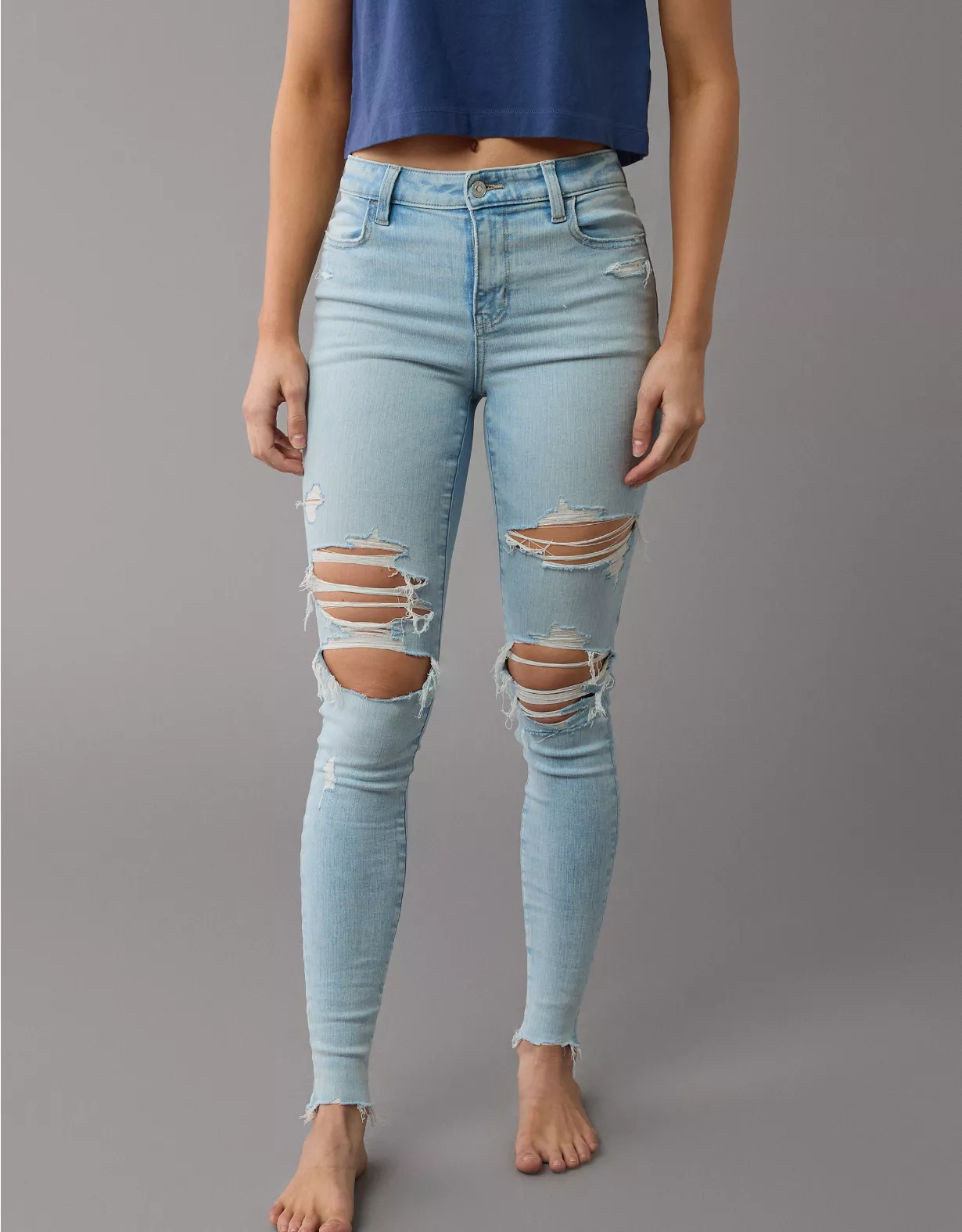 AE Next Level High-Waisted Ripped Jegging Super Destroy 1 AE Next Level High-Waisted Ripped Jegging Super Destroy