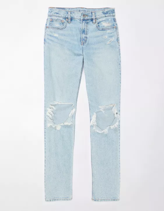 AE Stretch Super High-Waisted Ripped Ankle Straight Jean 3 AE Stretch Super High-Waisted Ripped Ankle Straight Jean - Image 3