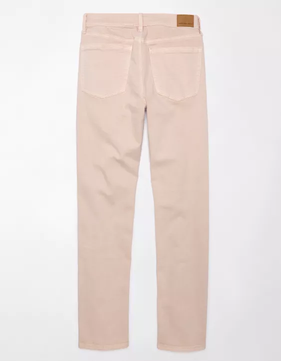 AE Stretch Super High-Waisted Straight Jean Rose 4 AE Stretch Super High-Waisted Straight Jean Rose - Image 4
