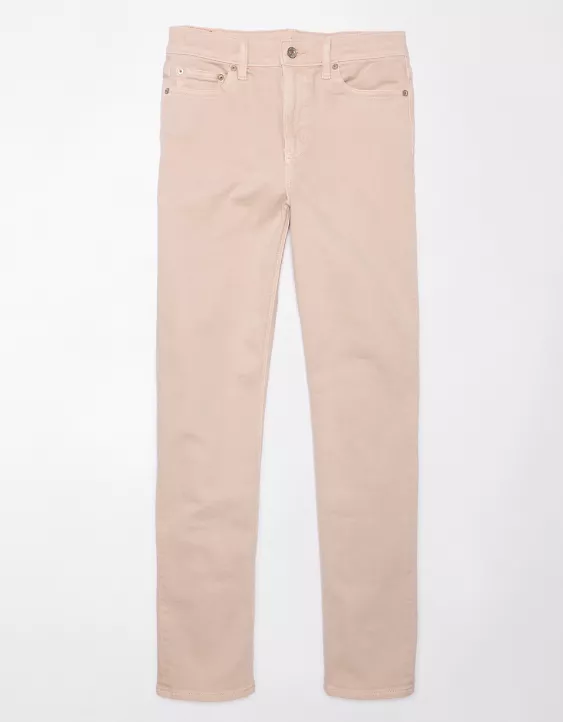 AE Stretch Super High-Waisted Straight Jean Rose 3 AE Stretch Super High-Waisted Straight Jean Rose - Image 3