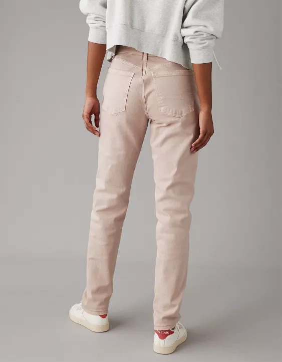 AE Stretch Super High-Waisted Straight Jean Rose 2 AE Stretch Super High-Waisted Straight Jean Rose - Image 2