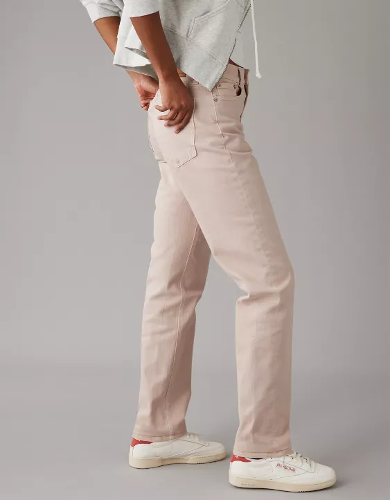 AE Stretch Super High-Waisted Straight Jean Rose 5 AE Stretch Super High-Waisted Straight Jean Rose - Image 5