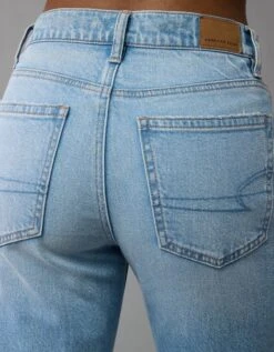 AE Stretch Super High-Waisted Straight Jean Light Repair -American Eagle Fashion 0435 5141 953 d2